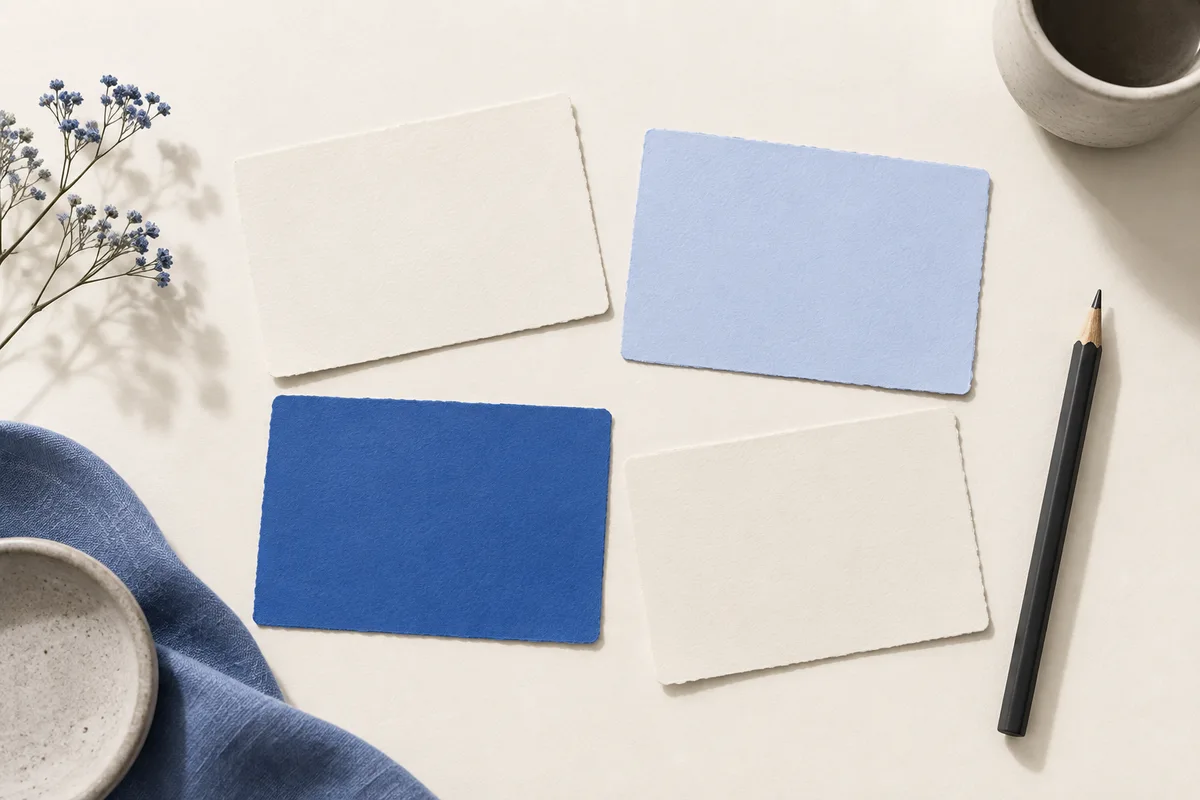 Four blank journaling cards and a pencil.