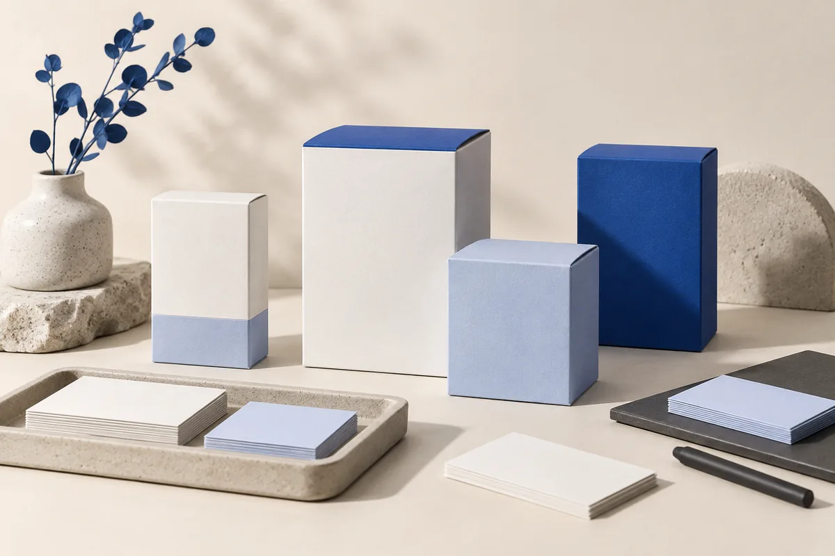 Blank supplement cartons and product inventory cards.
